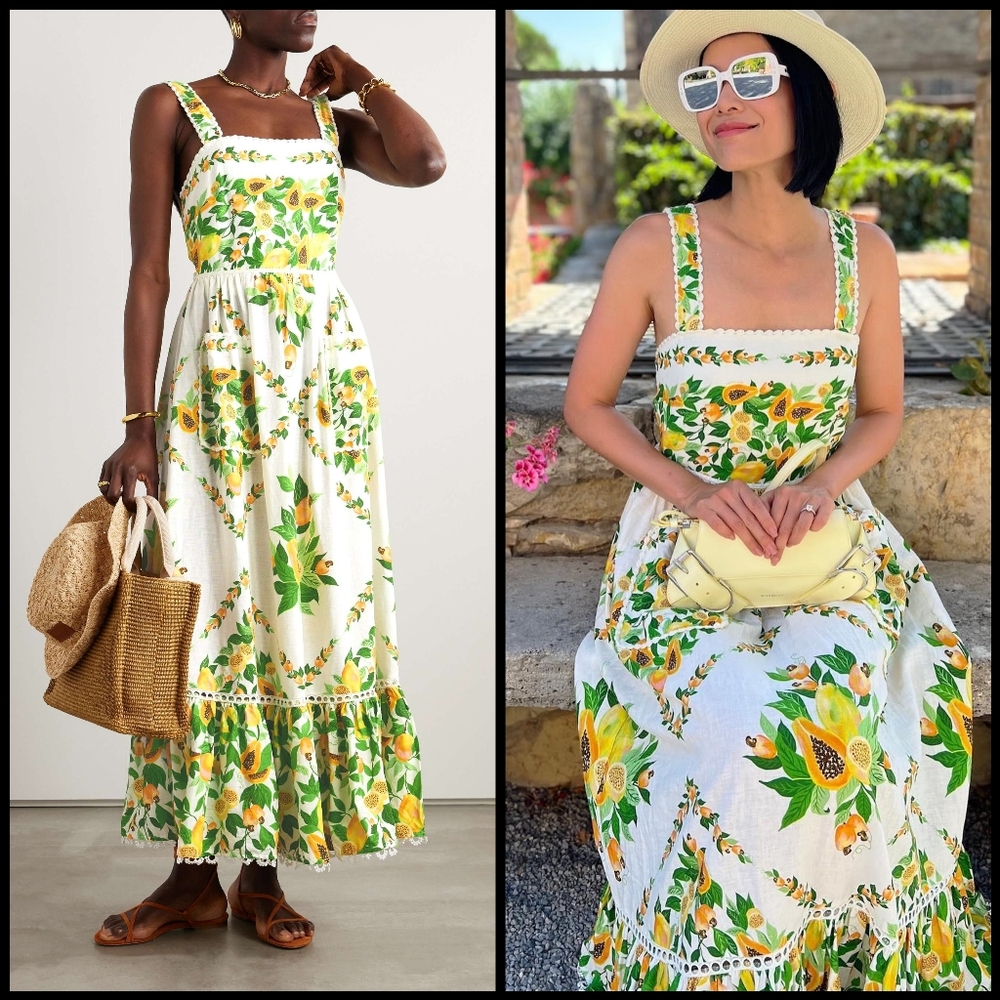 FARM Rio White and Yellow Floral Maxi Dress